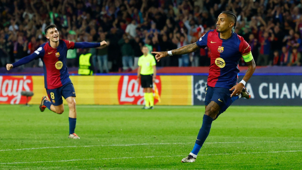 Doblete de Raphinha contra el Bayern Champions League 
