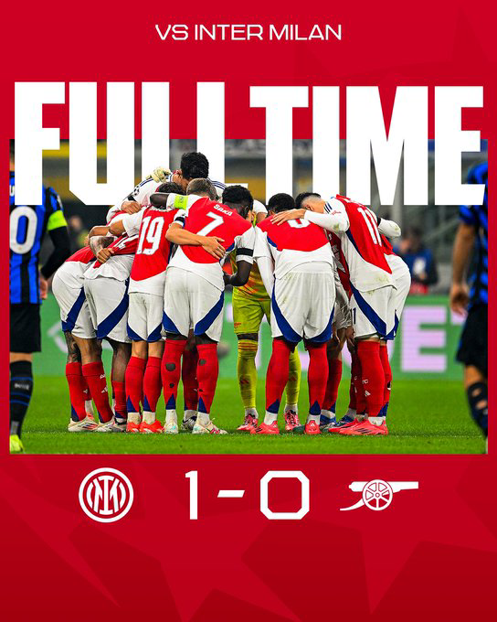 Final del encuentro Inter 1 vs Arsenal 0 Champions League