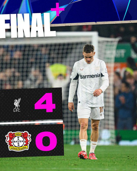 Goleada del Liverpool al Bayer Leverkusen por la Champions League 4-0
