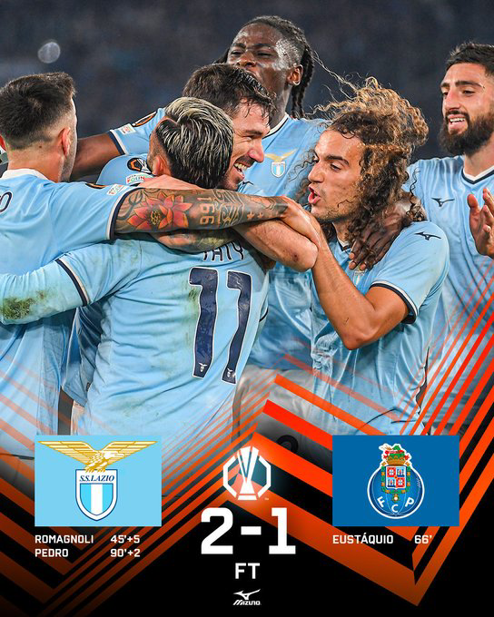 Lazio gana 2 a 1 contra el Porto y son Lideres en la UEFA Europa League