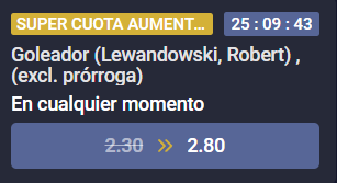 Robert Lewandowski anota en cualquier momento Madrid vs Barcelona supercuota aumentada apuestas deportivas