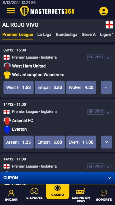Apuestas deportivas caliente sección al rojo vivo MasterBets365 casino online