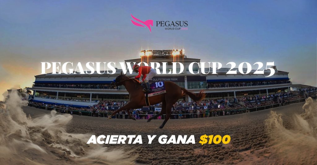 Apuesta hípica Pegasus World CUP 2025 Gana $100 con nuestro concurso hípico MasterBets365