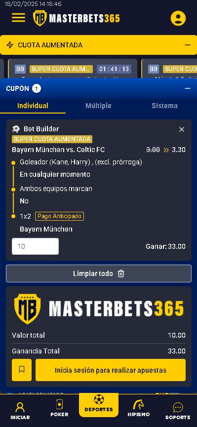 Bet Builder aumentado más cuota aumentada todo para tus apuestas deportivas MasterBets365 Bet Builder aumentado más cuota aumentada todo para tus apuestas deportivas MasterBets365