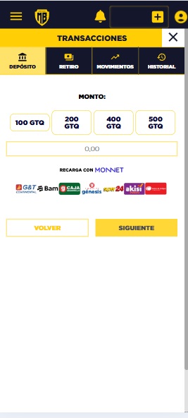 Recarga en un casino online con Monnet Efectivo