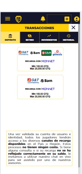 Recargar y depositar en un casino online de Guatemala 