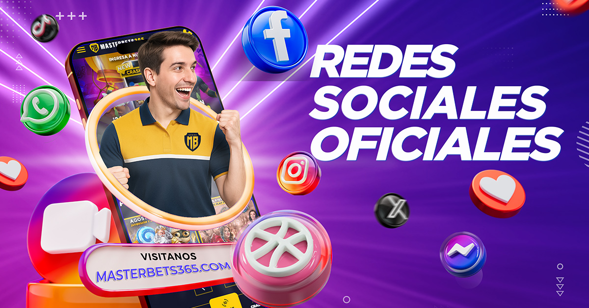 Redes Sociales Oficiales de MasterBets365 ¡Síguenos y mantente informado! Apuestas deportivas y Casino Online