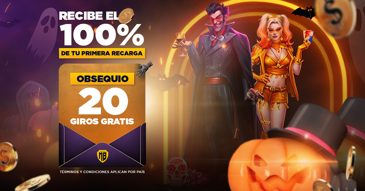 ¡Regístrate en MasterBets365 y te obsequiamos 20 GIROS GRATIS en Slots Halloween en Casino Online!