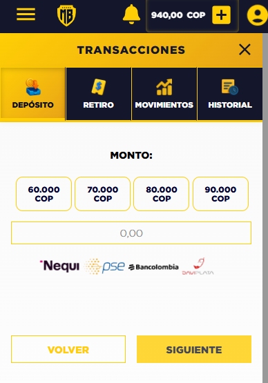 Recarga con Efecty, AstroPay y Nequi MasterBets365 Casio Online Colombia