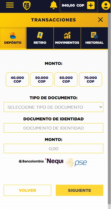 Recargar casino online con Nequi, PSE y Bancolombia DaviPlata MasterBets365 casino en colombia