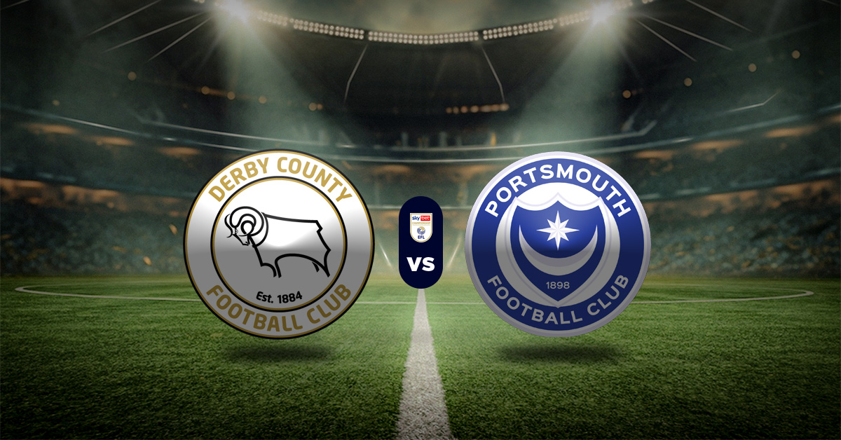 Uno de los últimos choques de esta jornada 22 de la Championship será el de Derby County vs Portsmouth, este sábado 20 de diciembre.