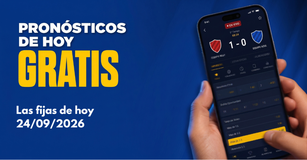 Conoce los detalles de los pronóstico gratis para hoy jueves 24/09/2026. Mira las mejores predicciones de fútbol para hoy.