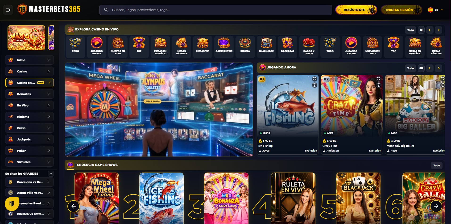 Disfruta el casino real en Masterbets365 con una interfaz rápida y fácil